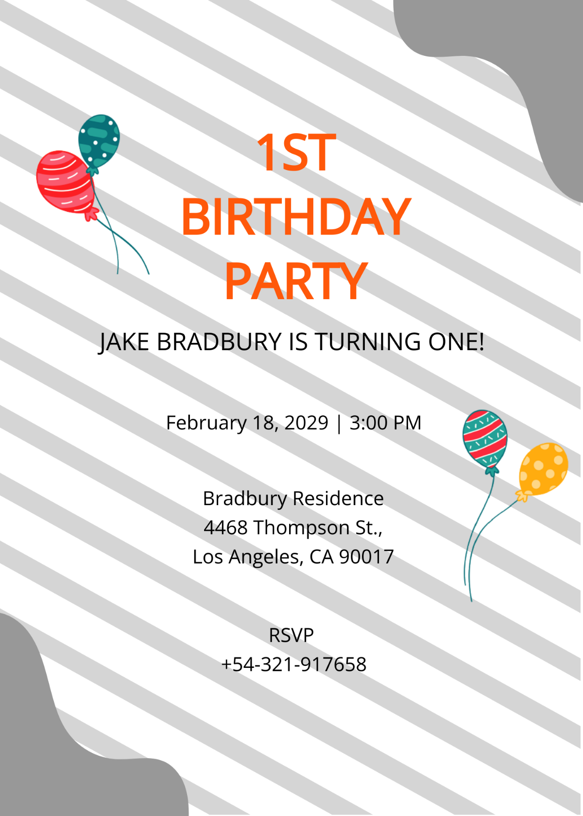 Free 1st Birthday Invitation Template