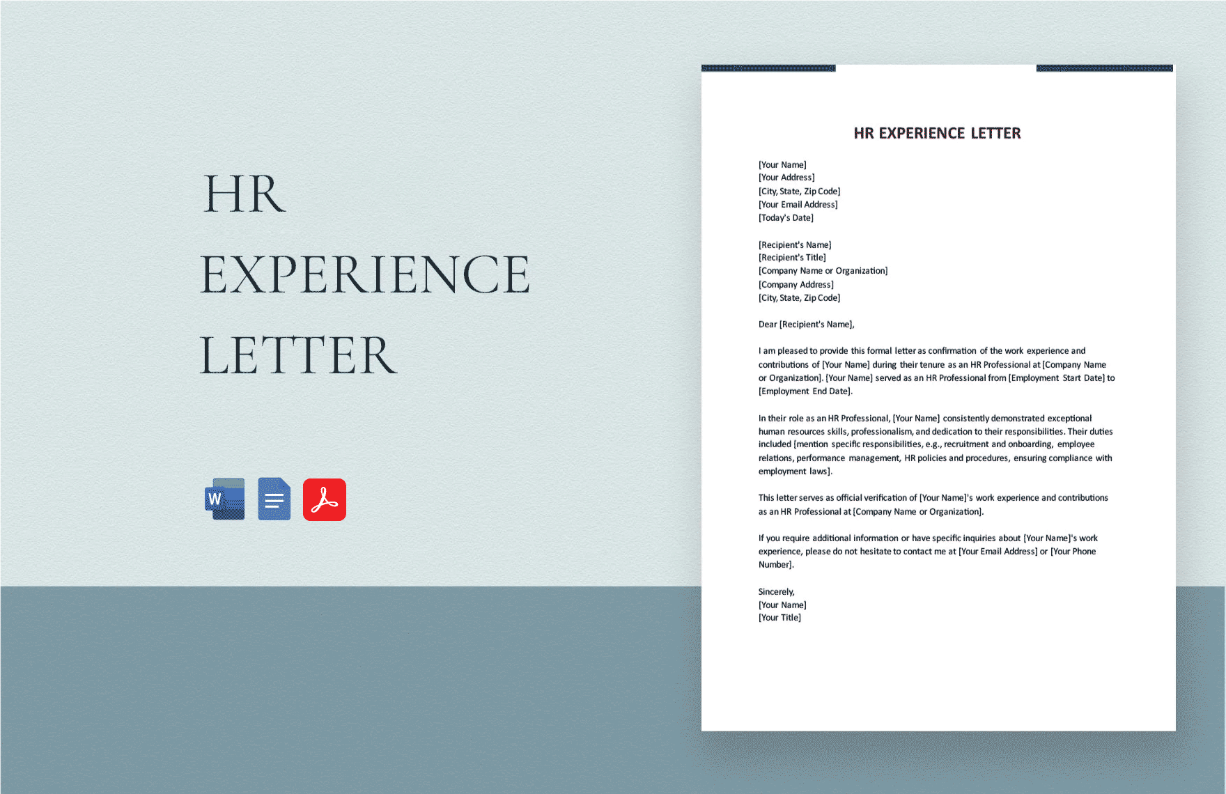 Hr Experience Letter
