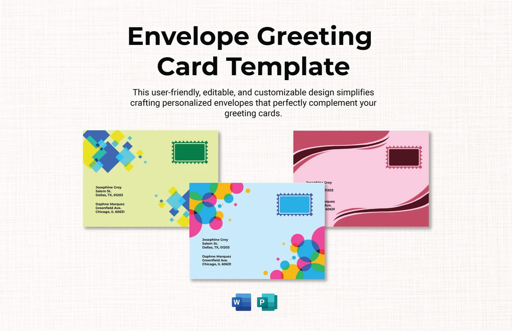 Envelope Greeting Card Template in Word, Publisher