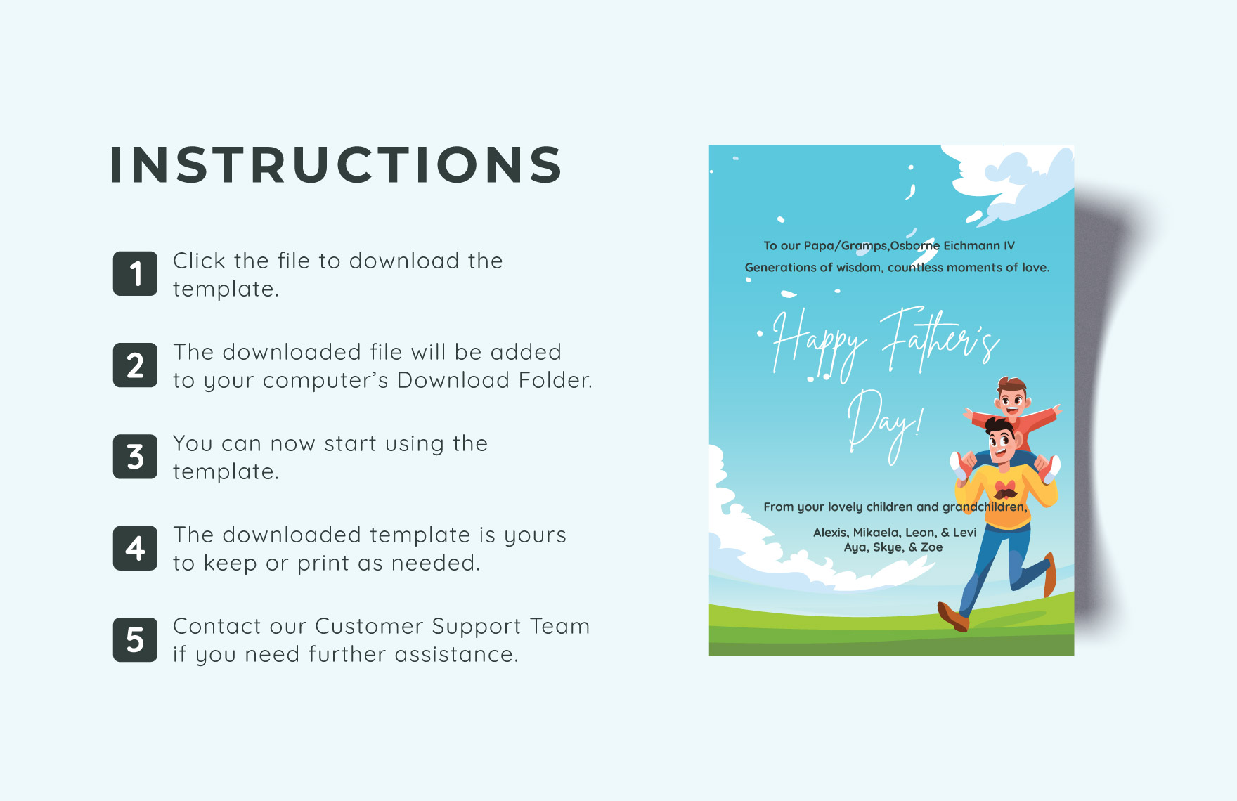 Father's Day Greeting Card Template