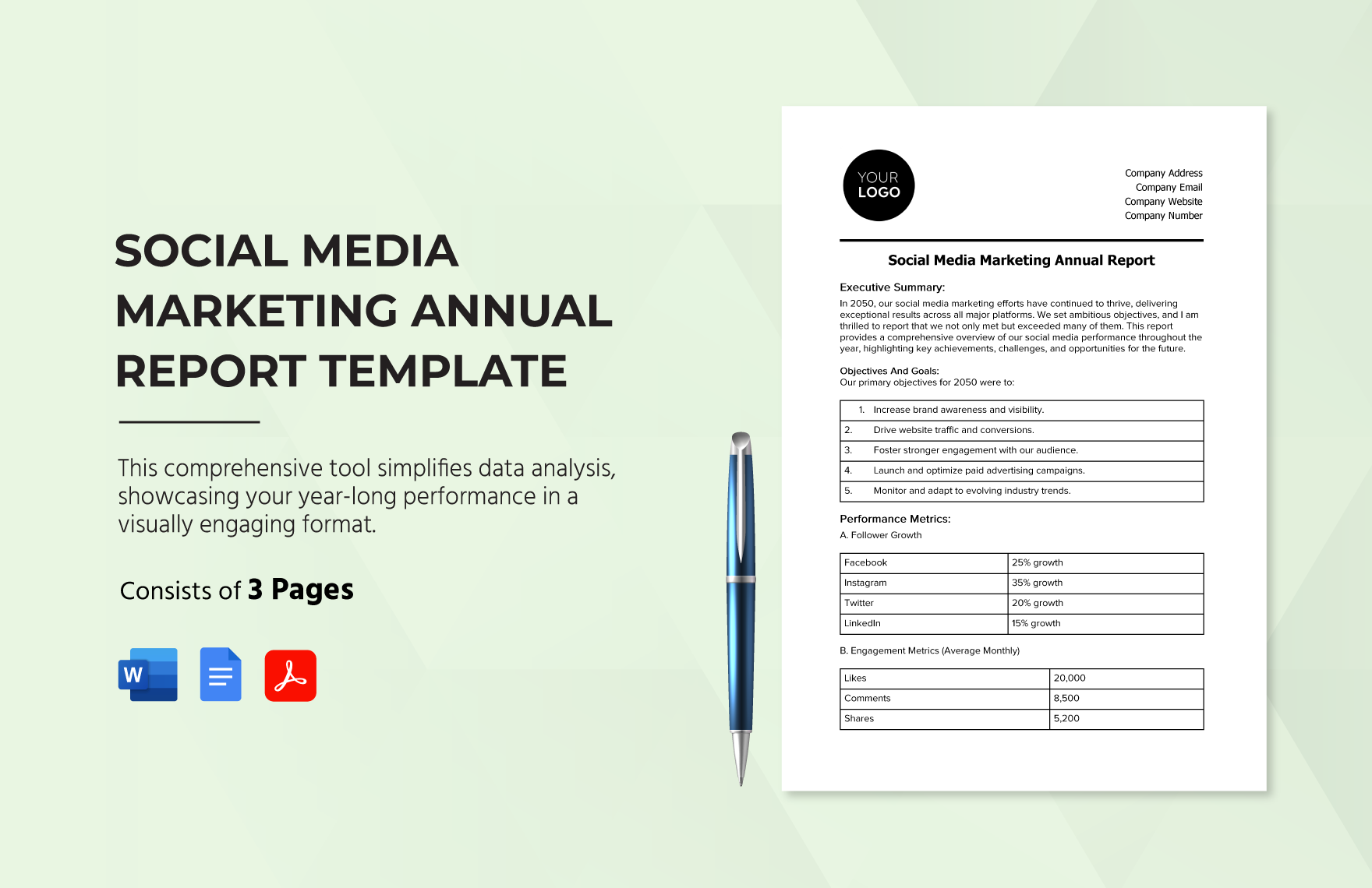 Social Media Marketing Annual Report Template