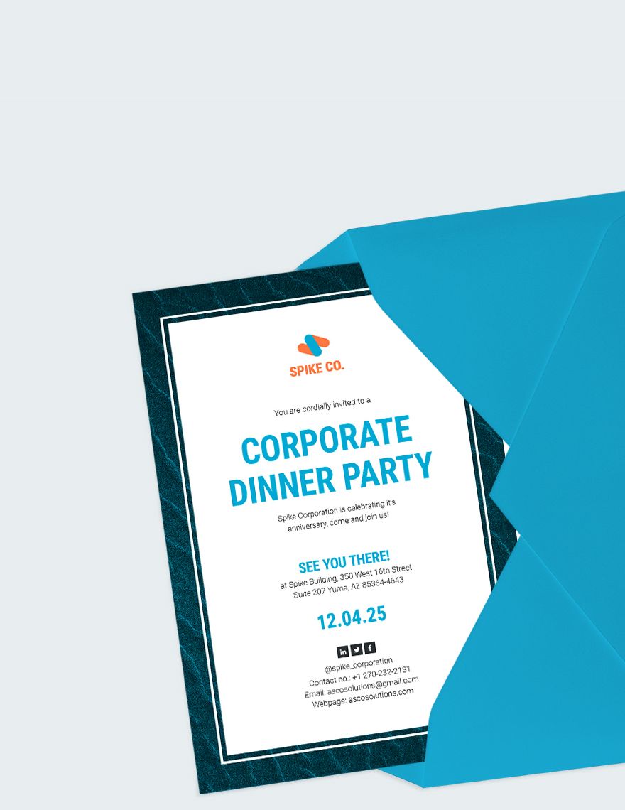 Corporate Dinner Party Invitation Template