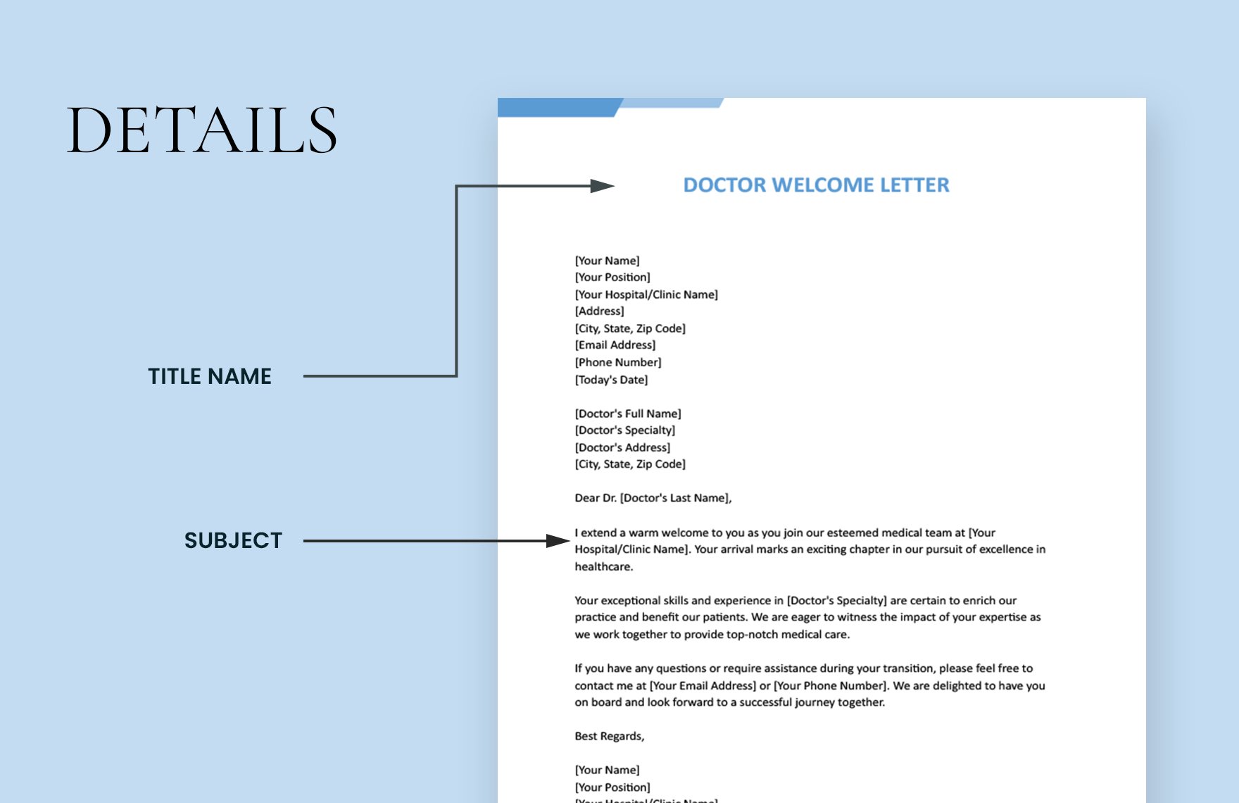 Doctor Welcome Letter