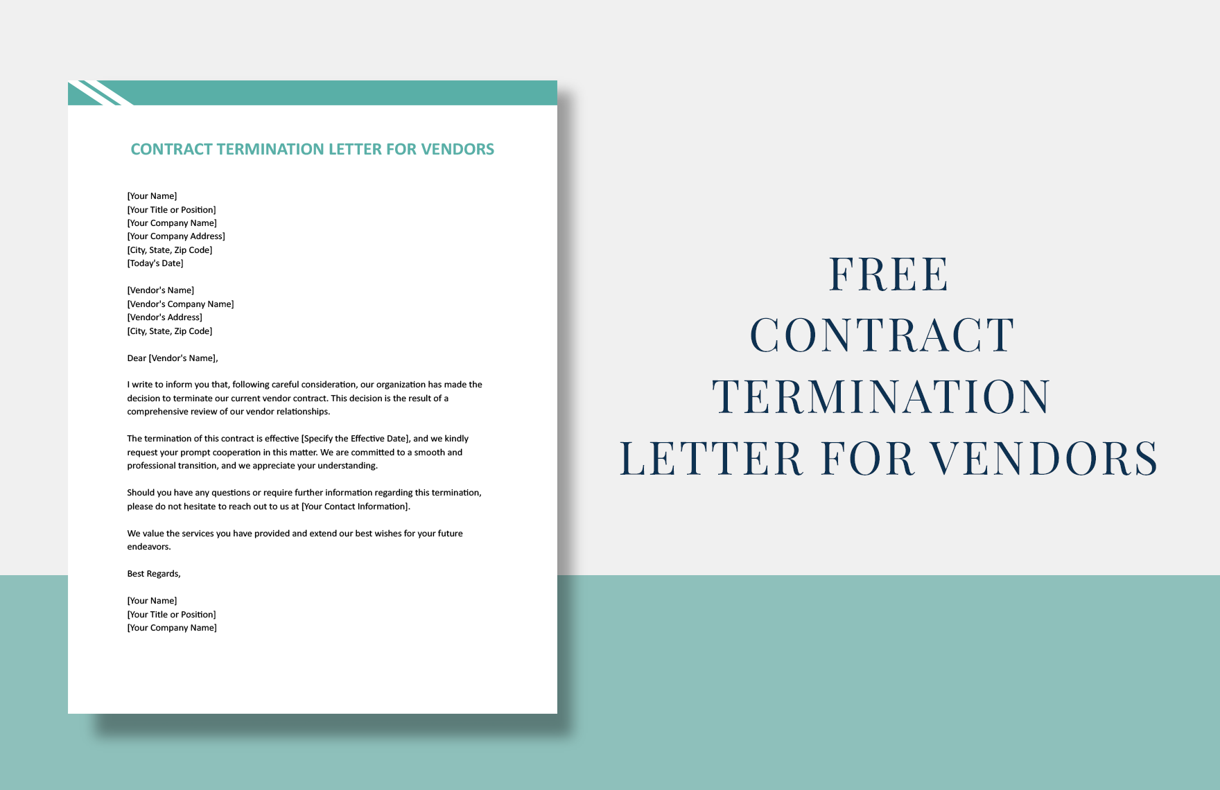 Contract Termination Letter For Vendors in Word, Google Docs