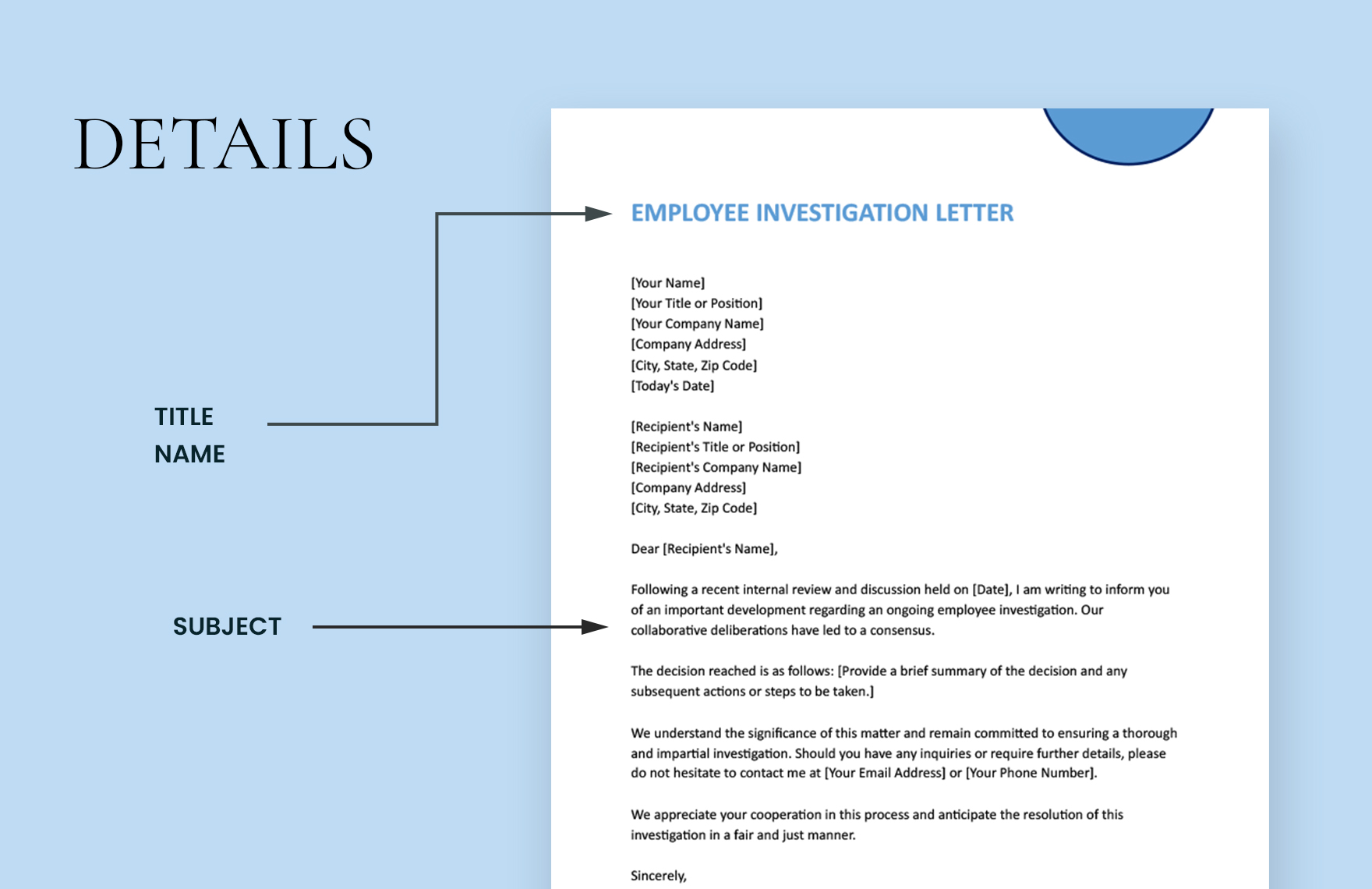 Employee Investigation Letter