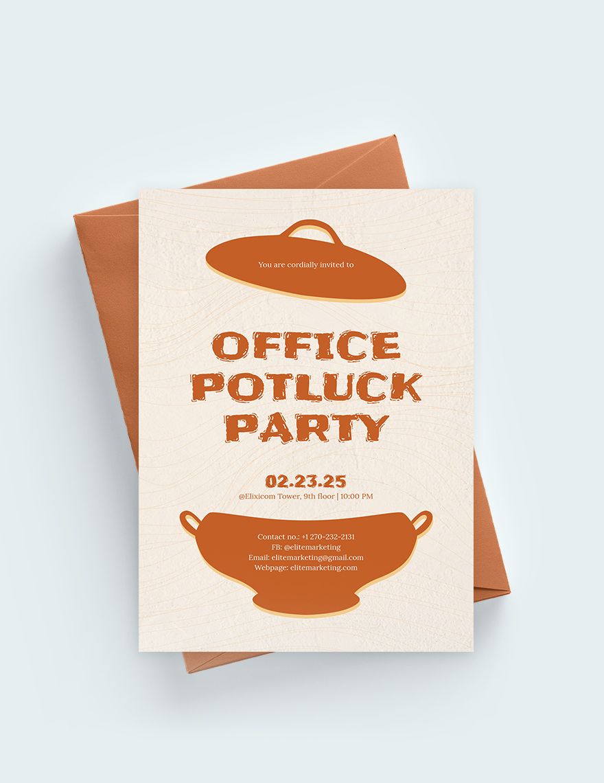 Office Potluck Party Invitation Template