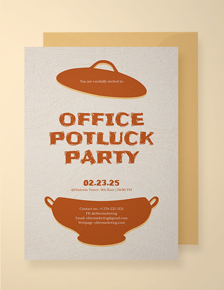 office potluck party invitation template download