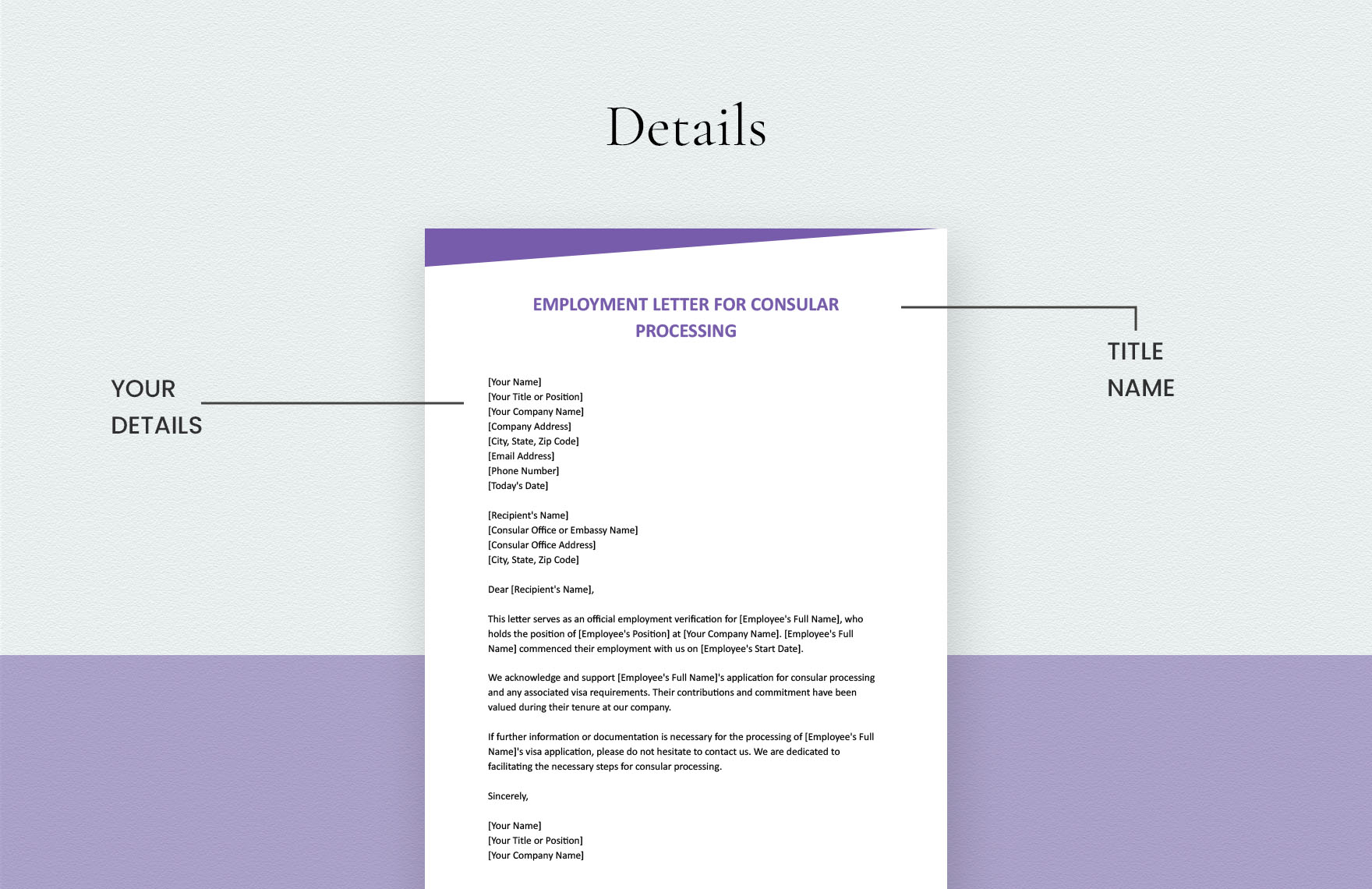 Employment Letter for Consular Processing