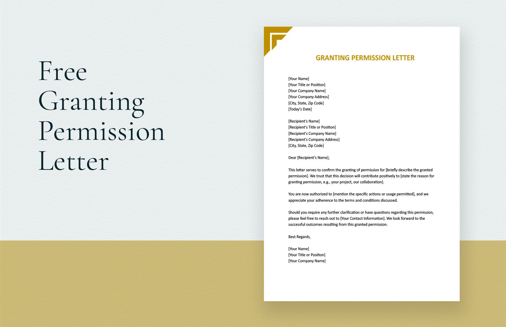 Granting Permission Letter in Word, Google Docs