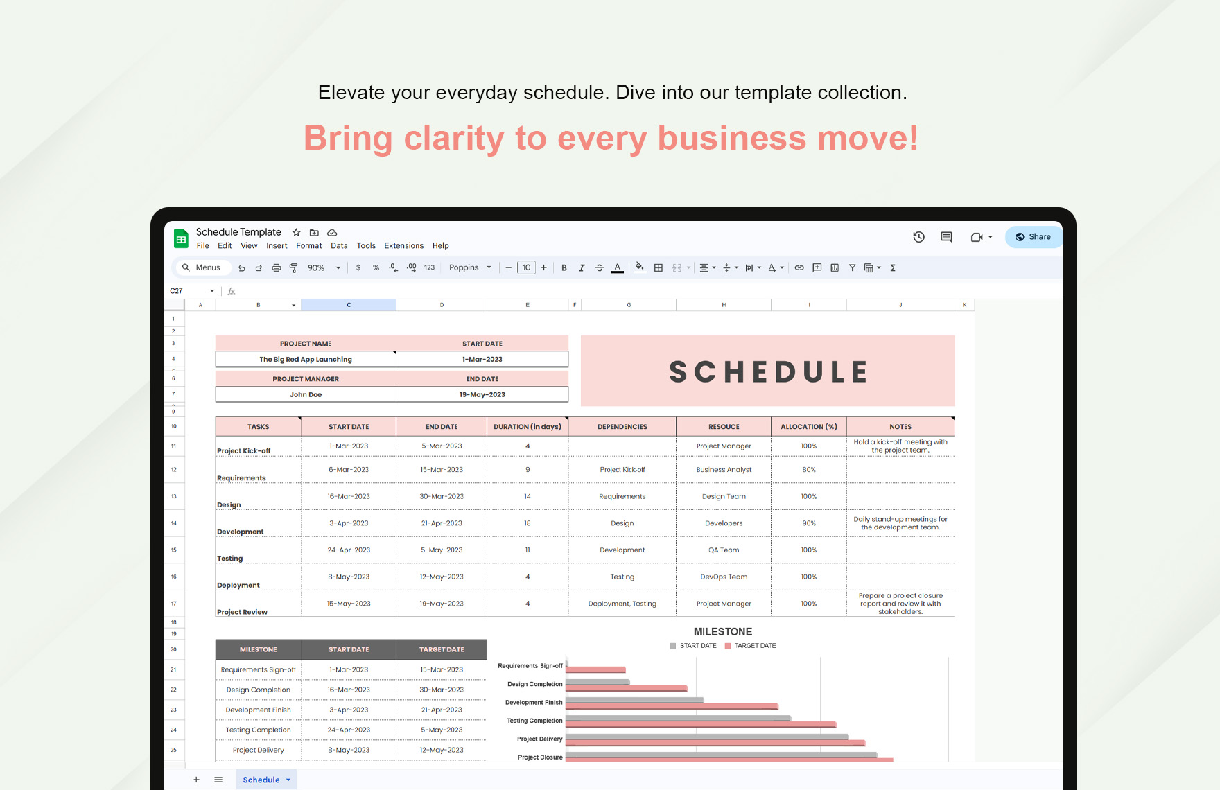 Free Schedule Template - Download in Excel, Google Sheets | Template.net