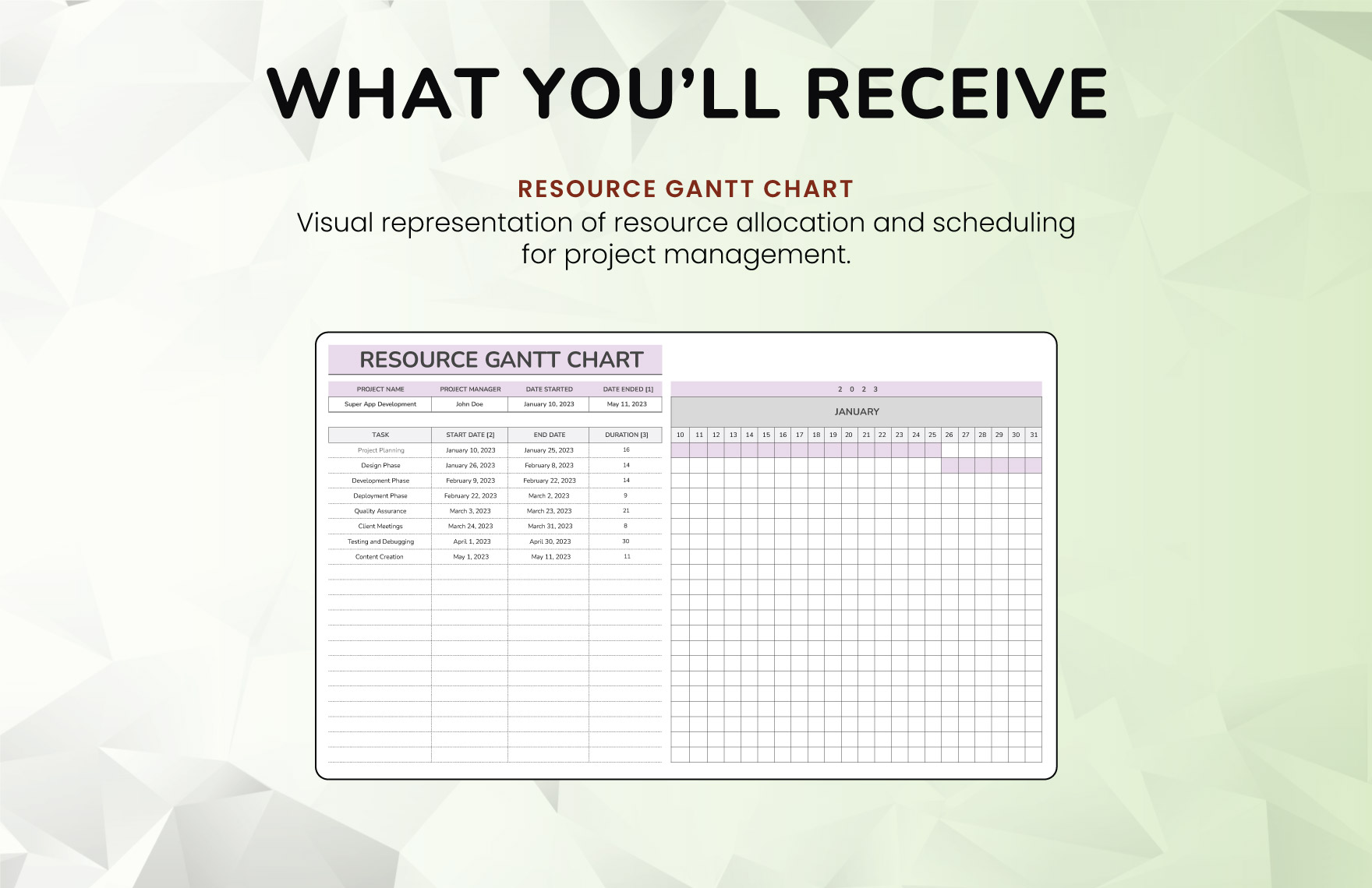 Resource Gantt Template