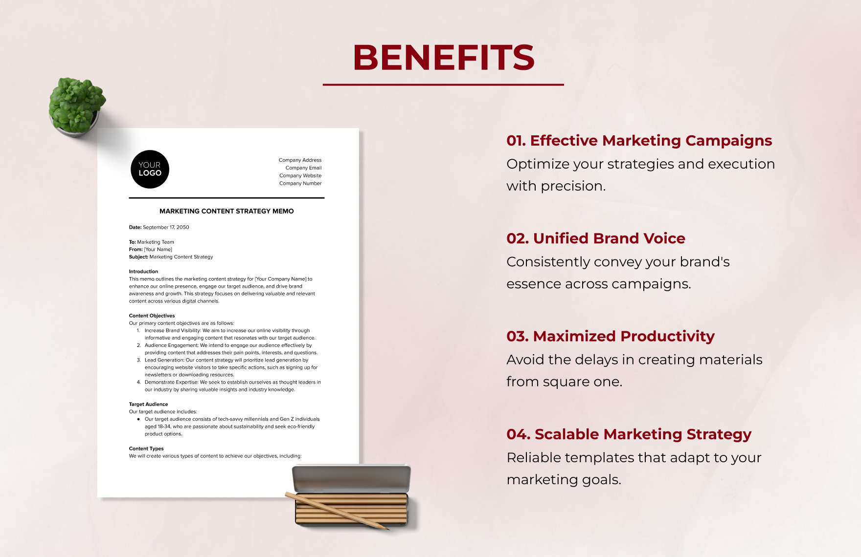 Marketing Content Strategy Memo Template