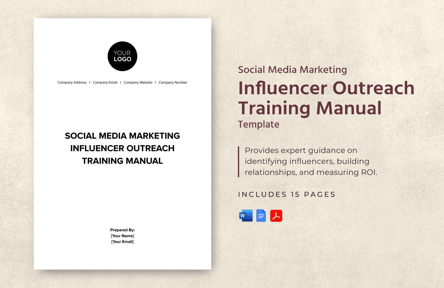 Social Media Marketing Influencer Outreach Training Manual Template