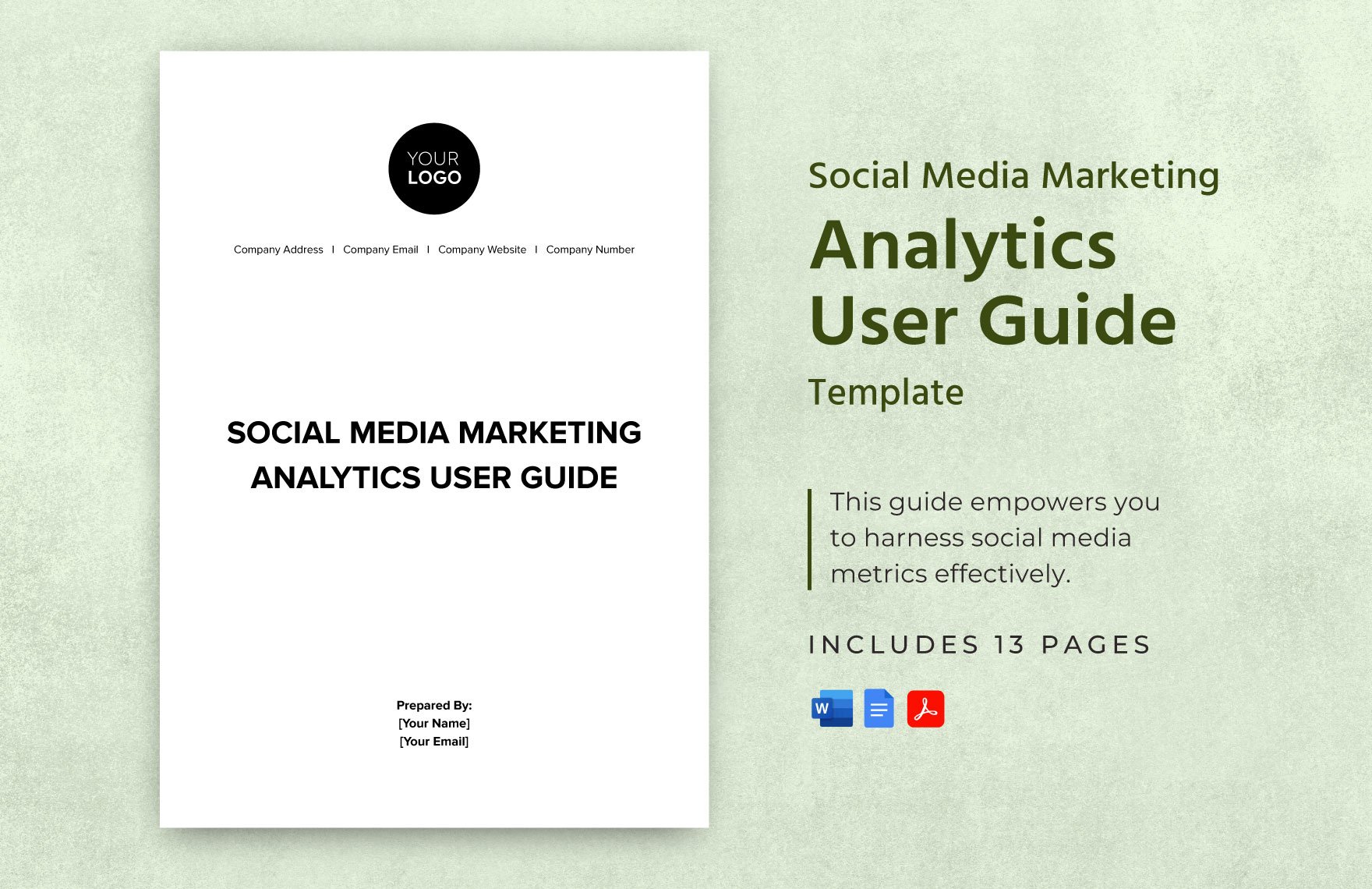 Social Media Marketing Analytics User Guide Template in Word, Google Docs, PDF