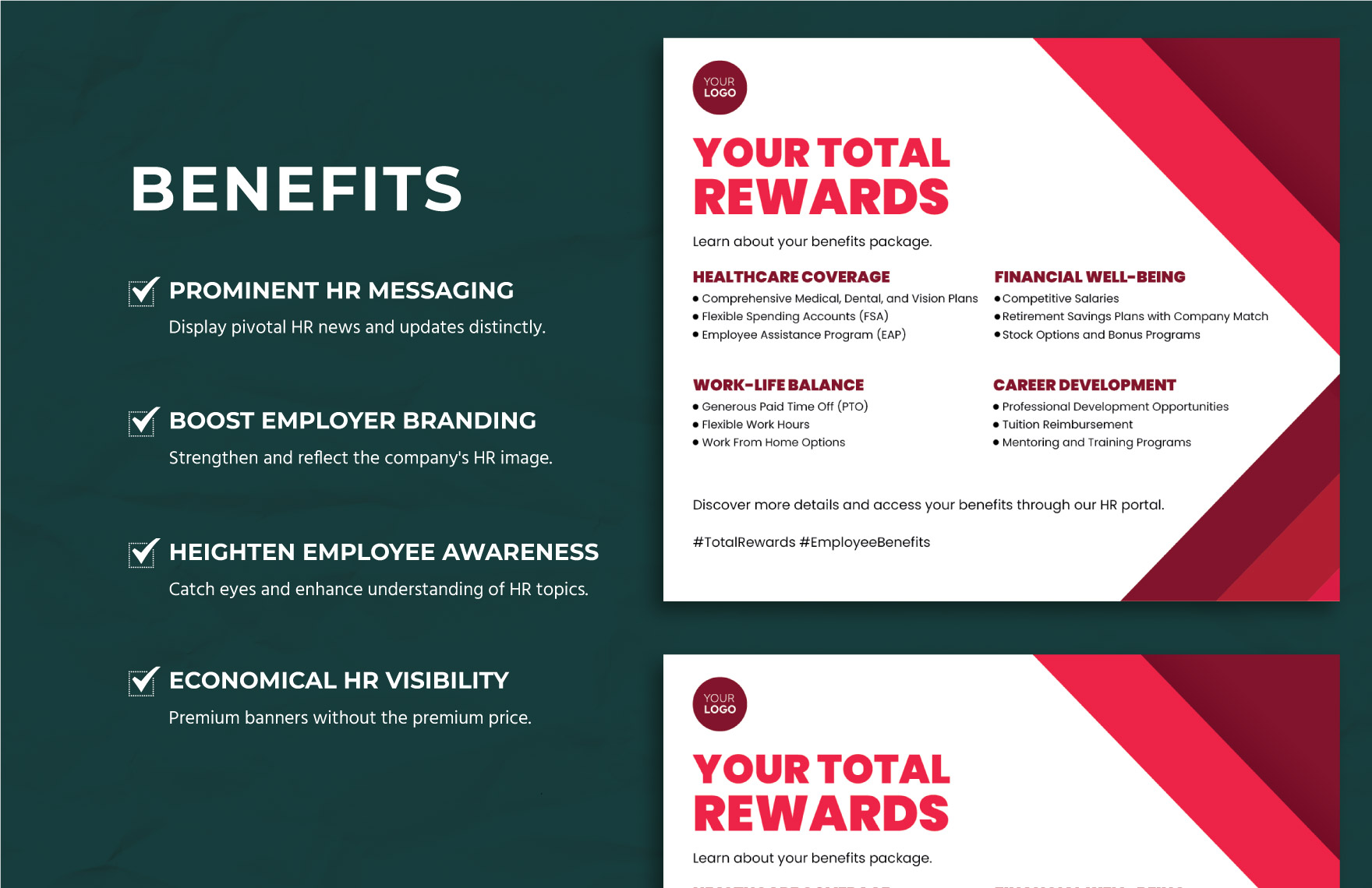 Compensation And Benefits Banner HR Template