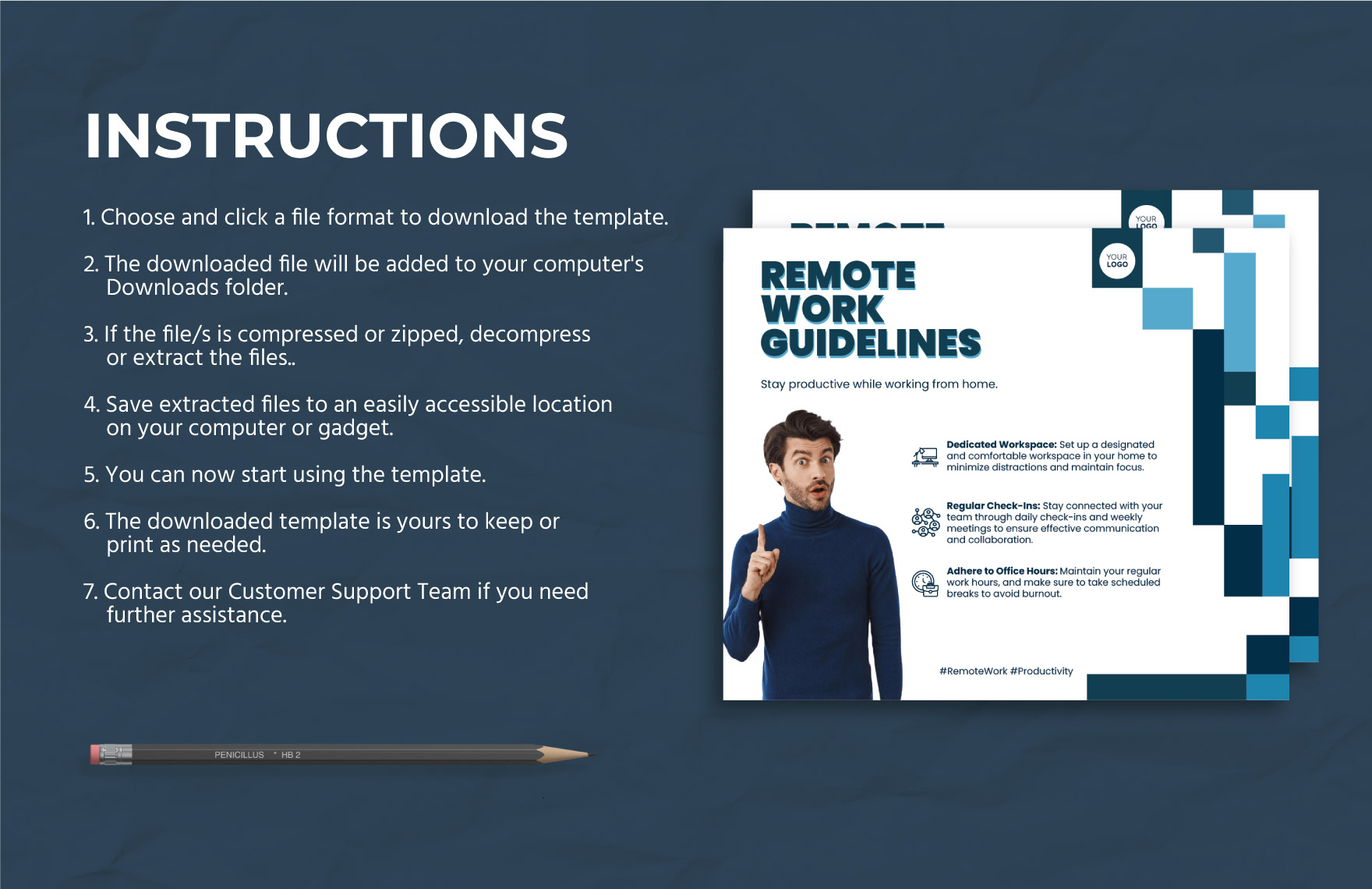 Work From Home Guidelines Banner HR Template