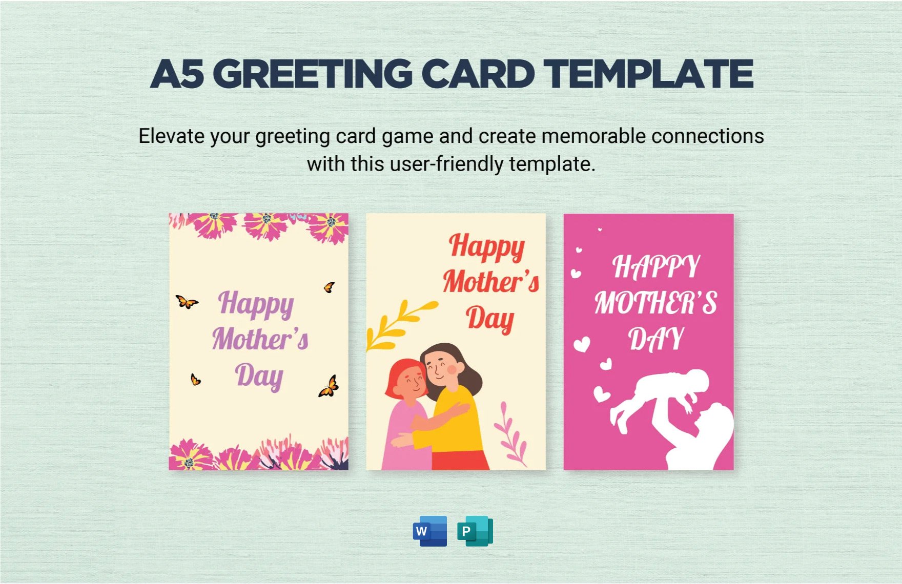 A5 Greeting Card Template in Word, Apple Pages, Publisher