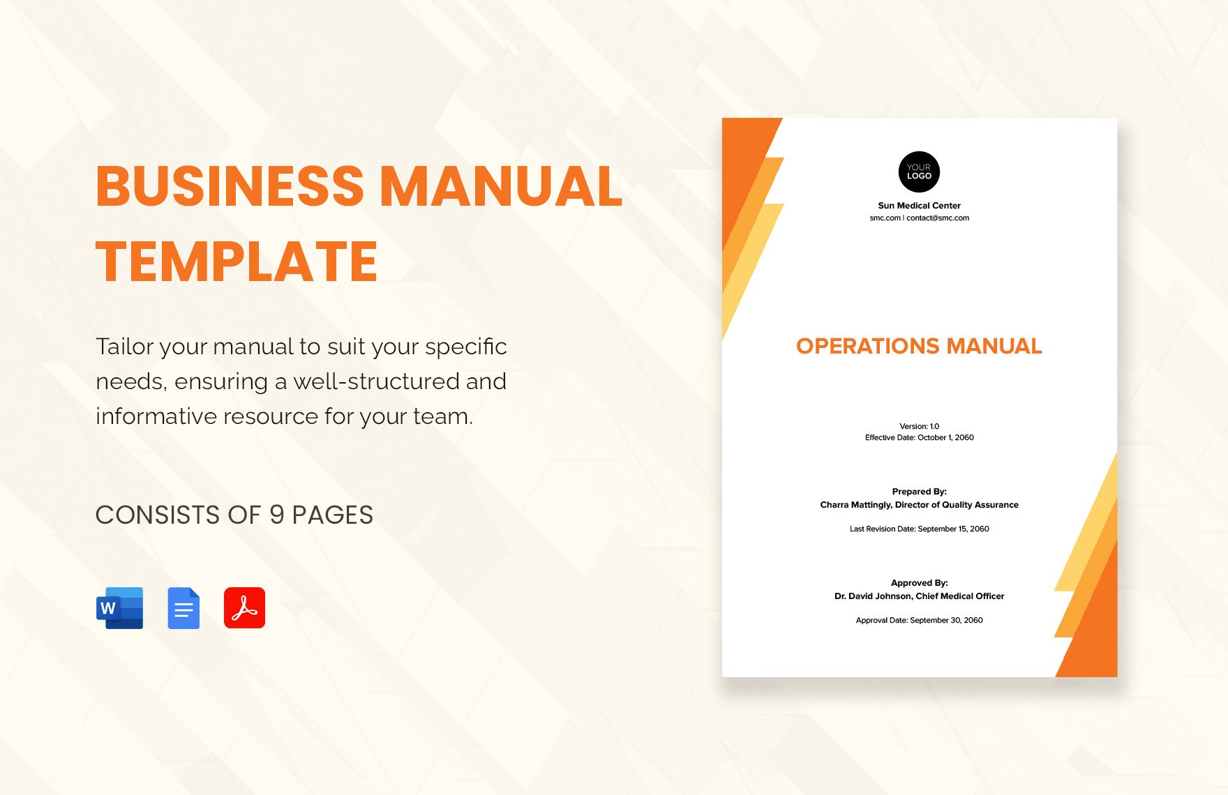 Free Business Manual Template in Word, Google Docs, PDF