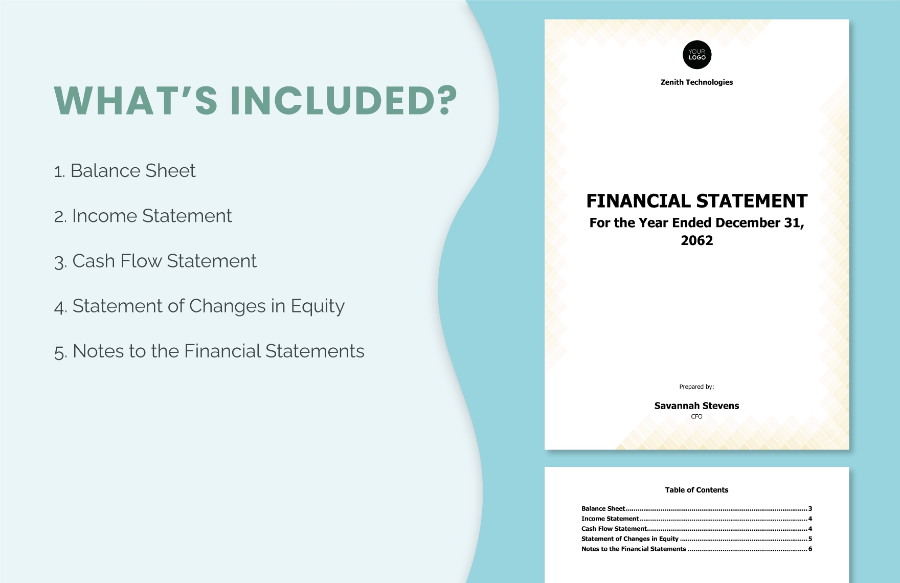 Financial Statement for Business Template