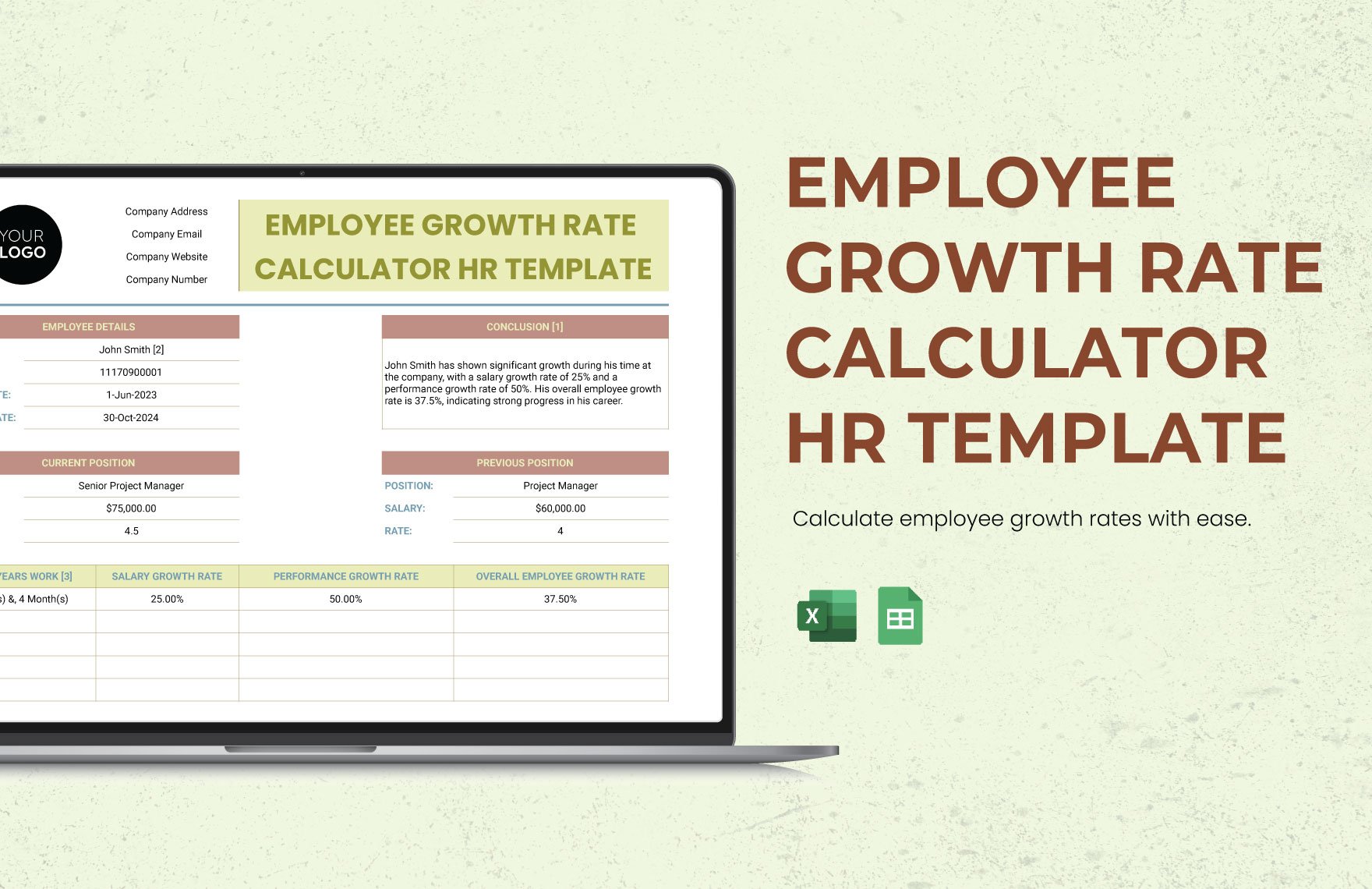 Employee Growth Rate Calculator HR Template