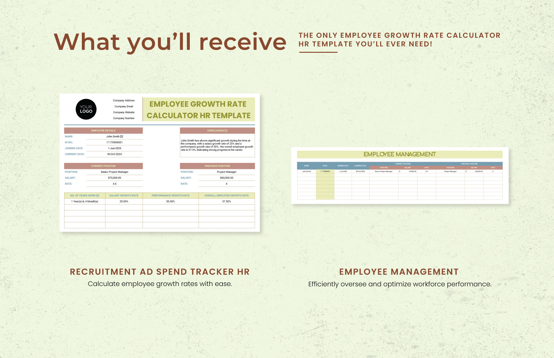 Employee Growth Rate Calculator HR Template