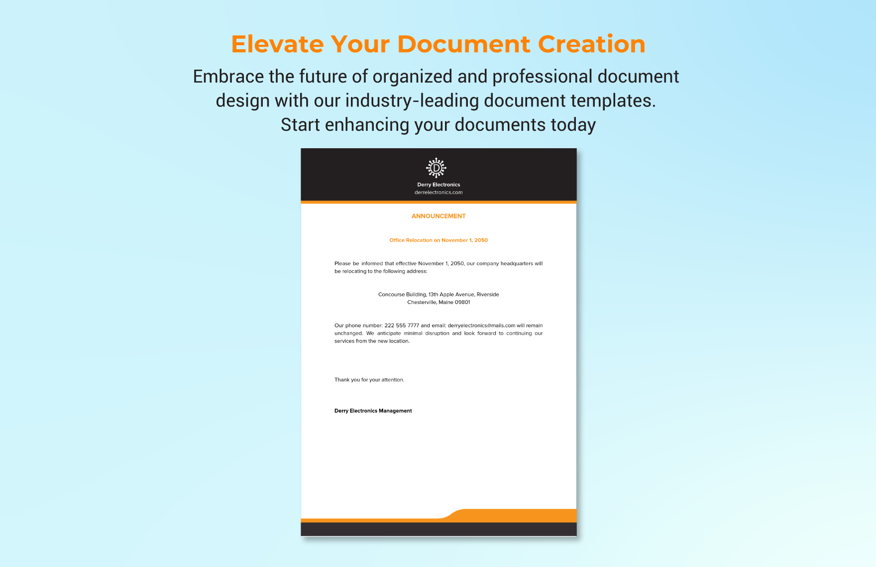 Document with Border Template