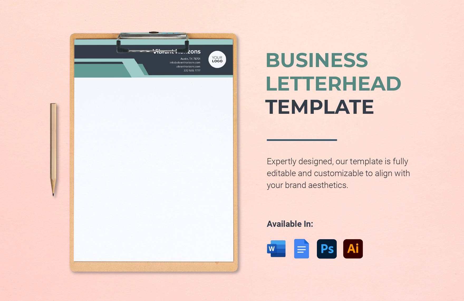 Business Letterhead Template in Word, Google Docs, Illustrator, PSD
