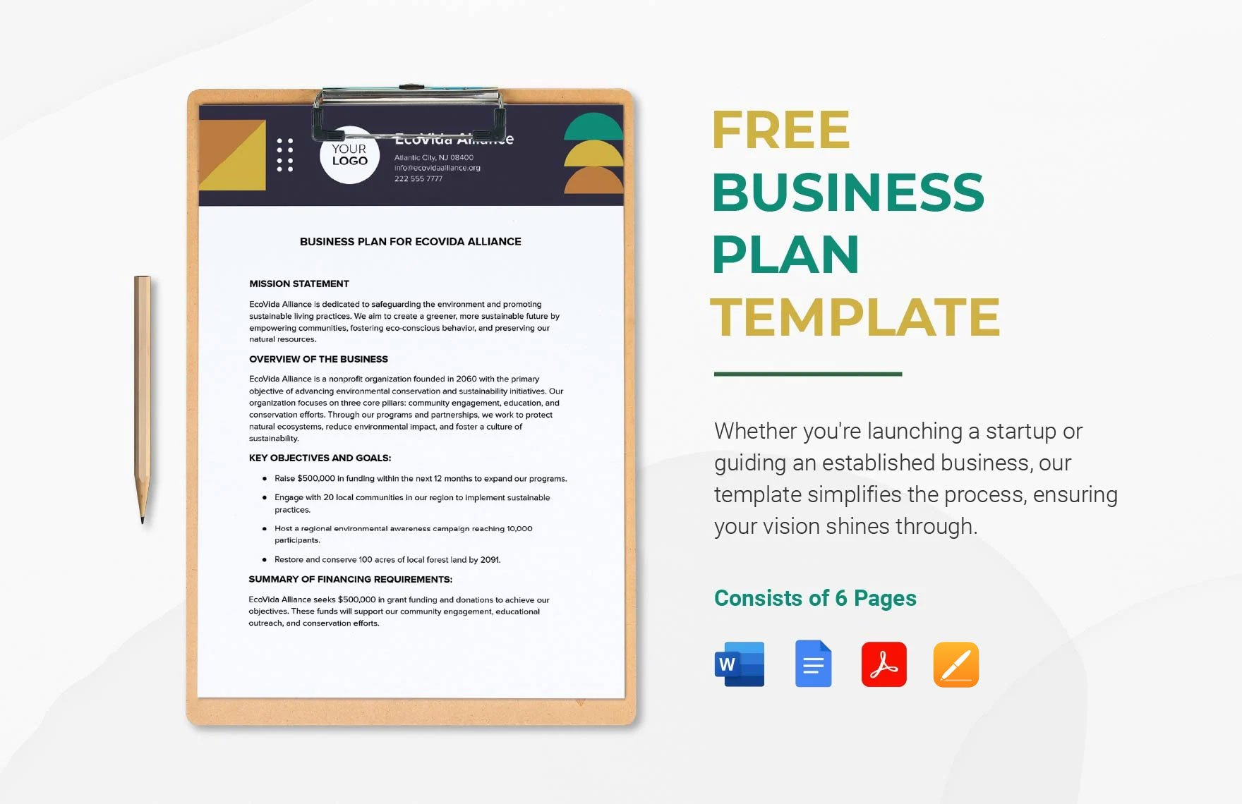 Free Business Plan Template in Word, Google Docs, PDF