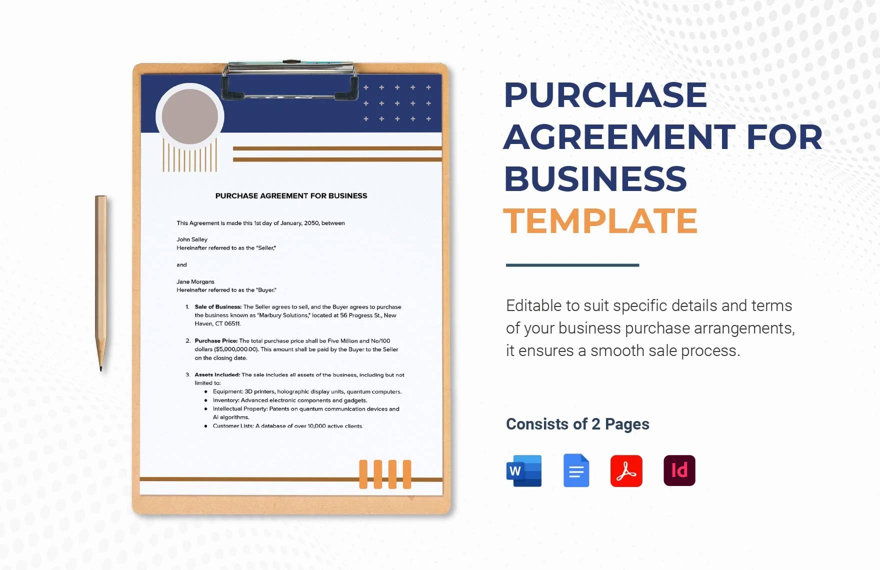 Purchase Agreement for Business Template
