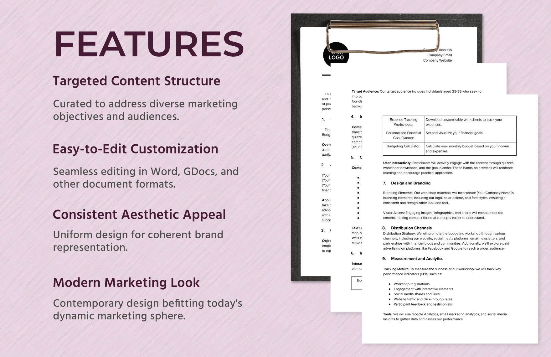 Marketing Interactive Content Outline Template