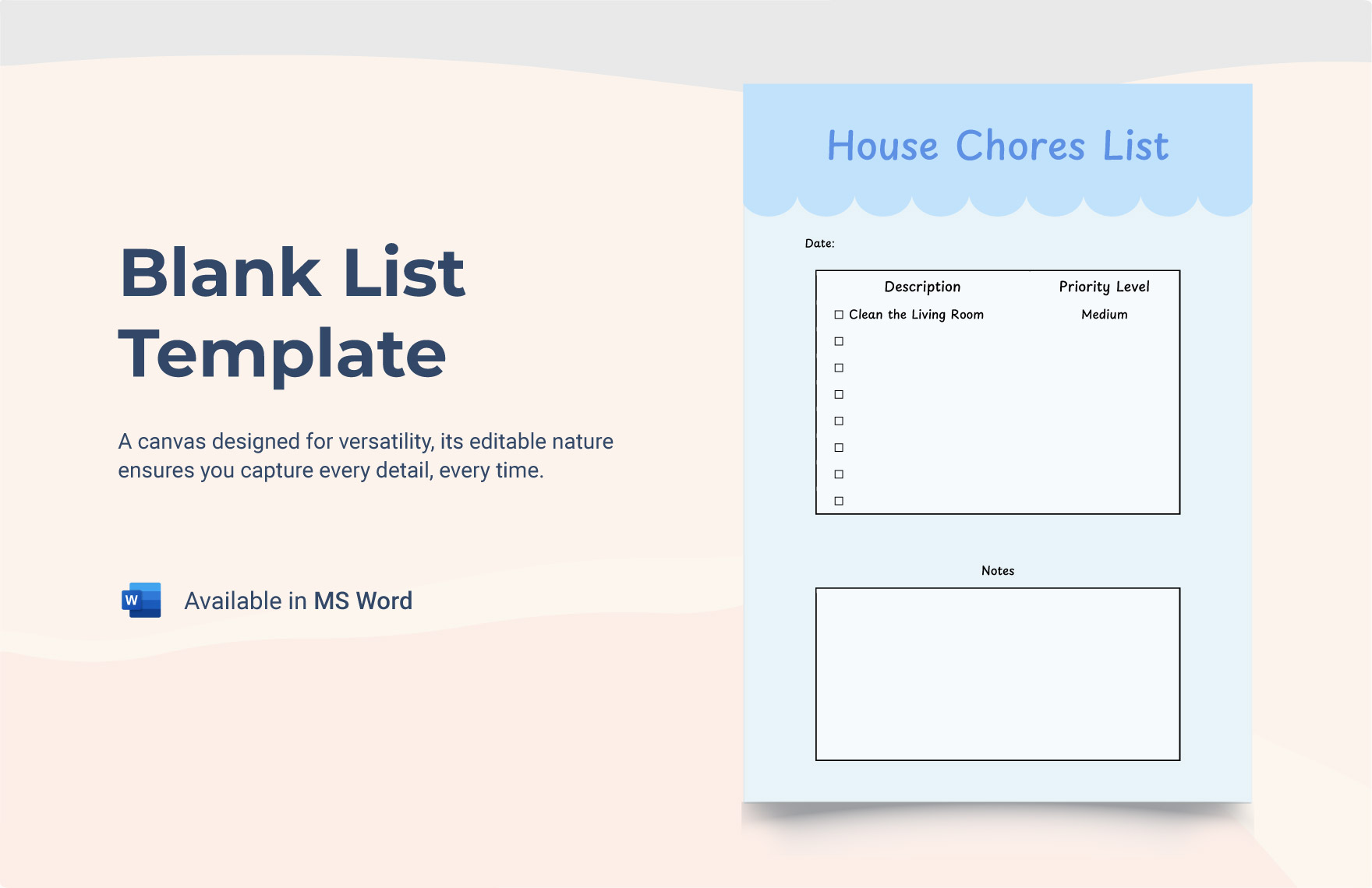 Free Blank List Template in Word