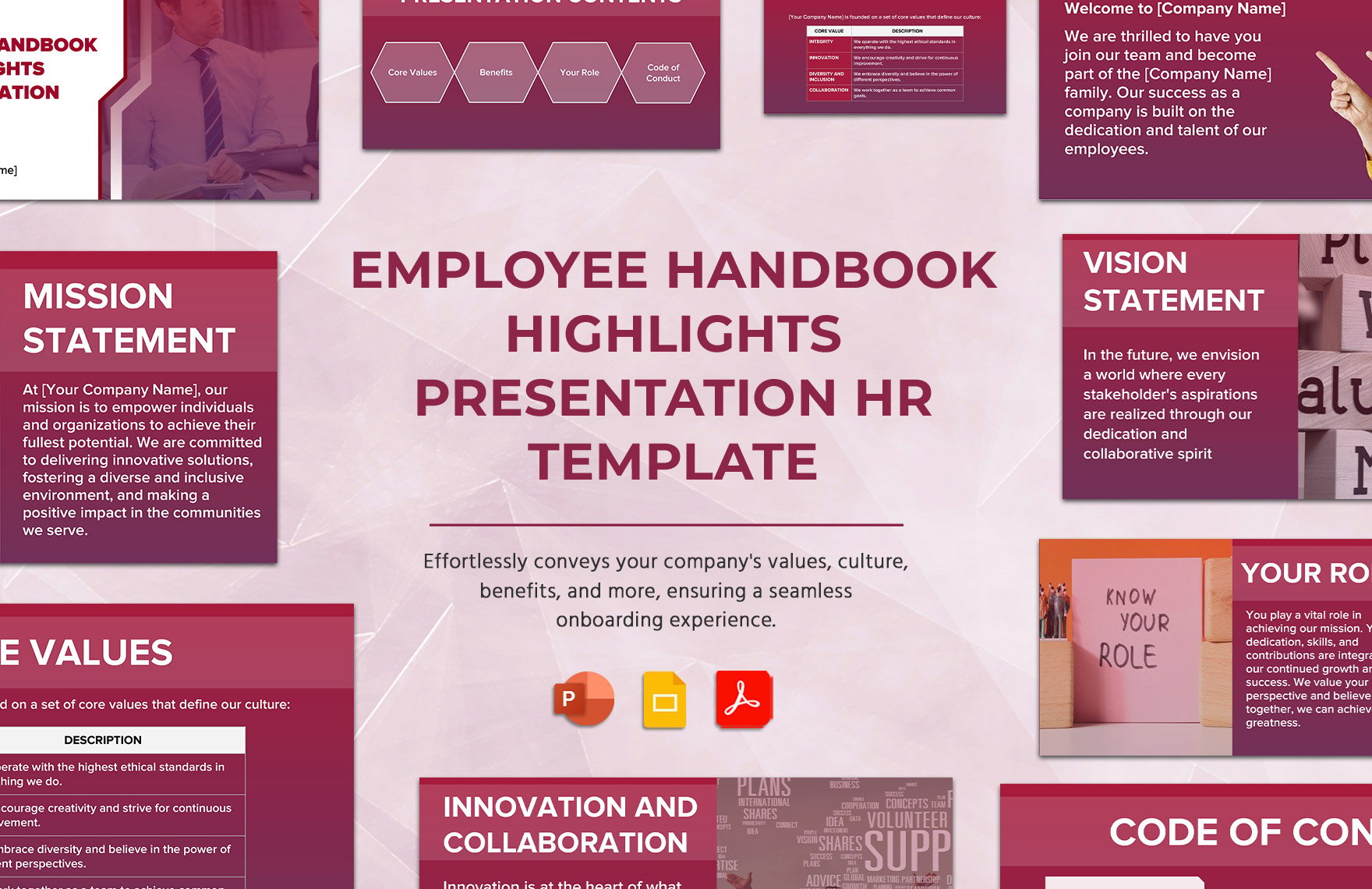 Employee Handbook Highlights Presentation HR Template