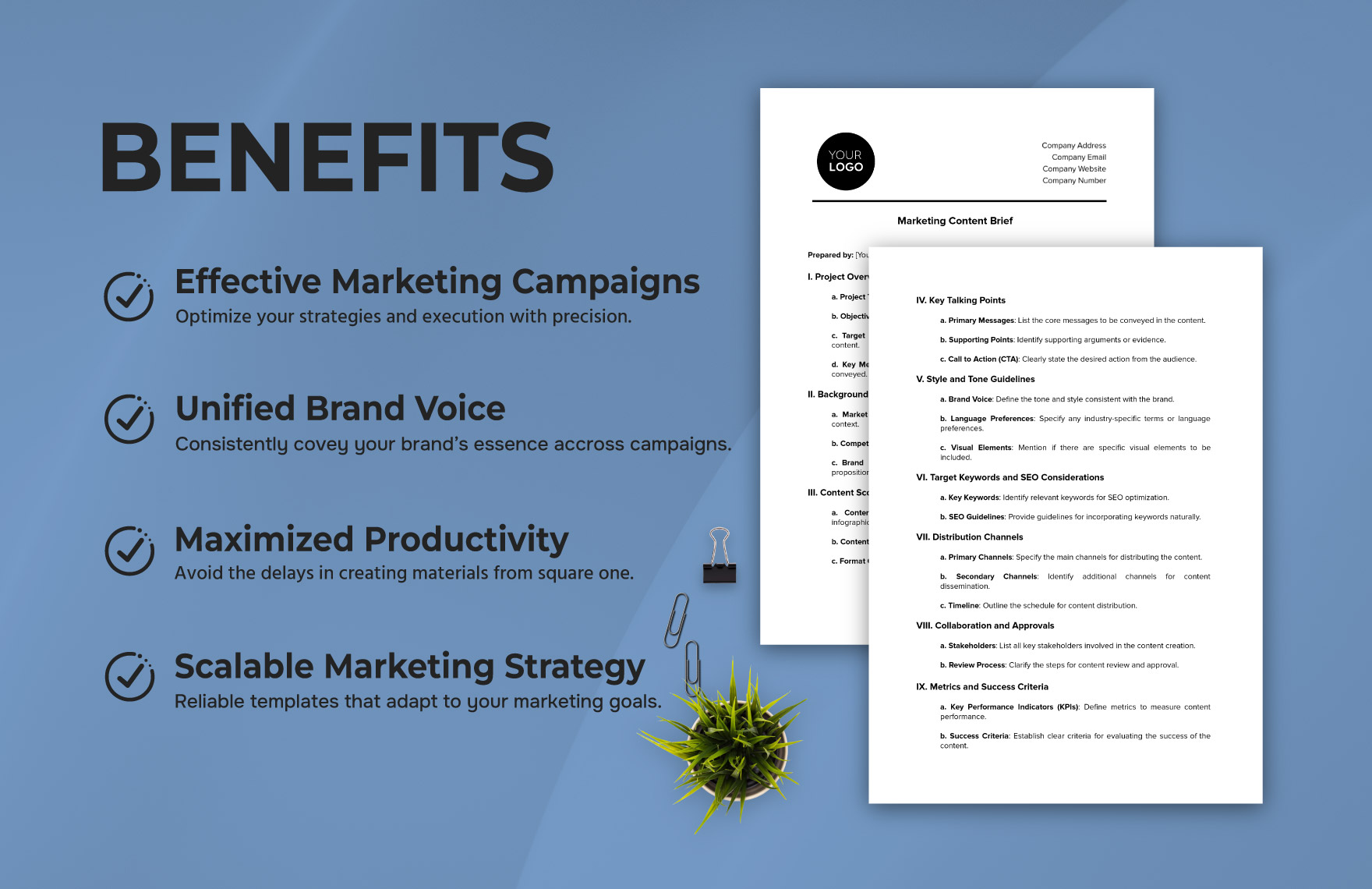 Marketing Content Brief Outline Template