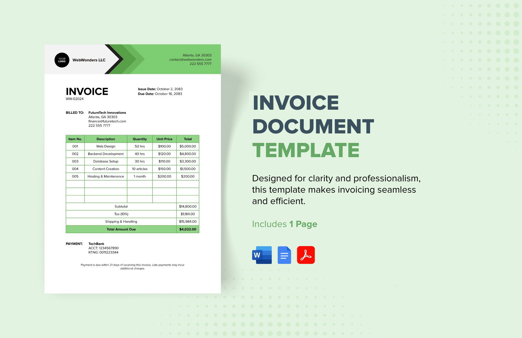 Invoice Document Template
