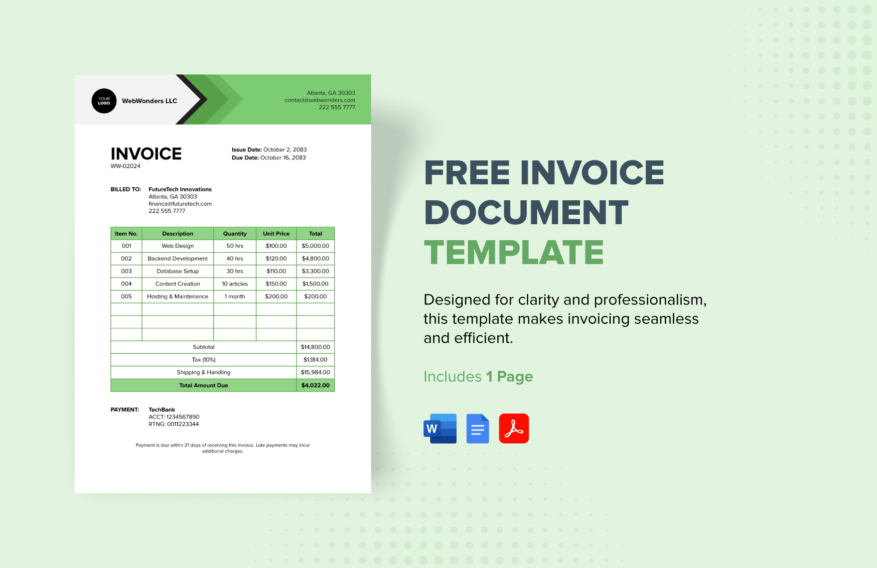 Invoice Document Template