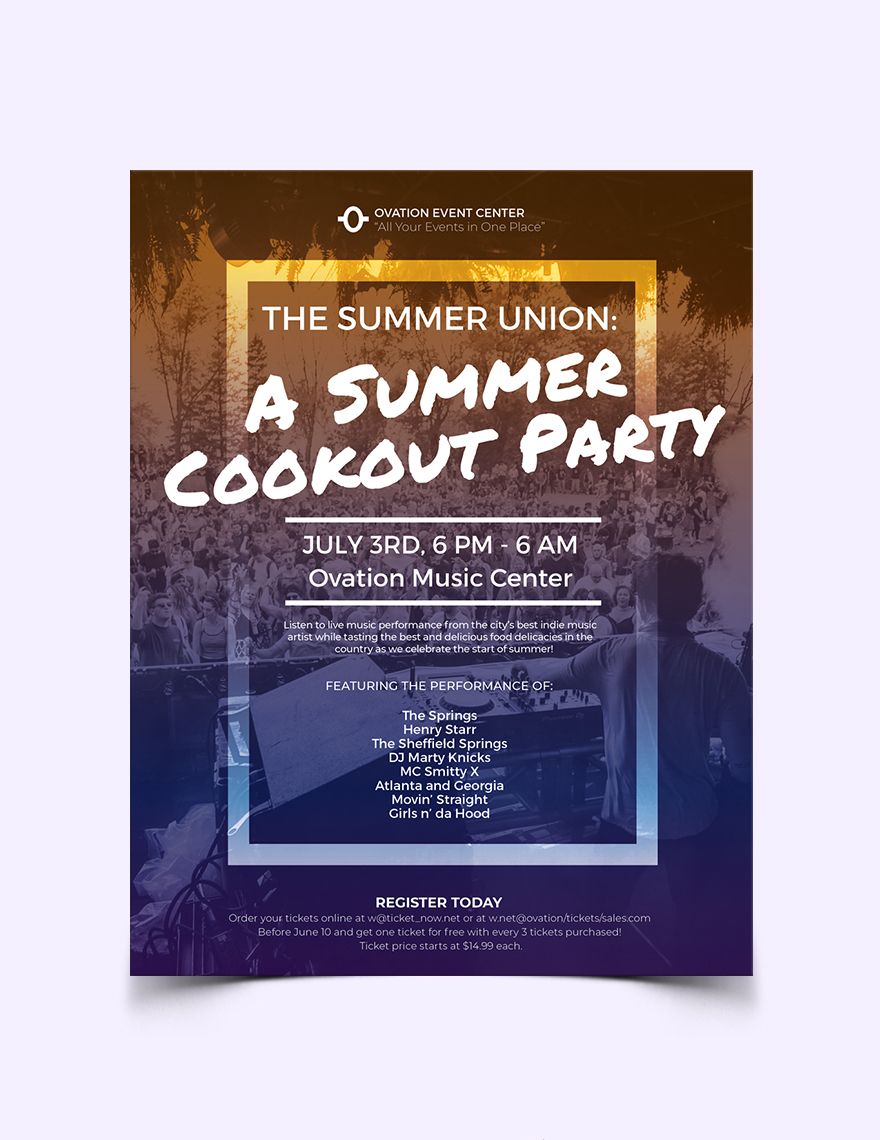 Summer Cookout Flyer Template