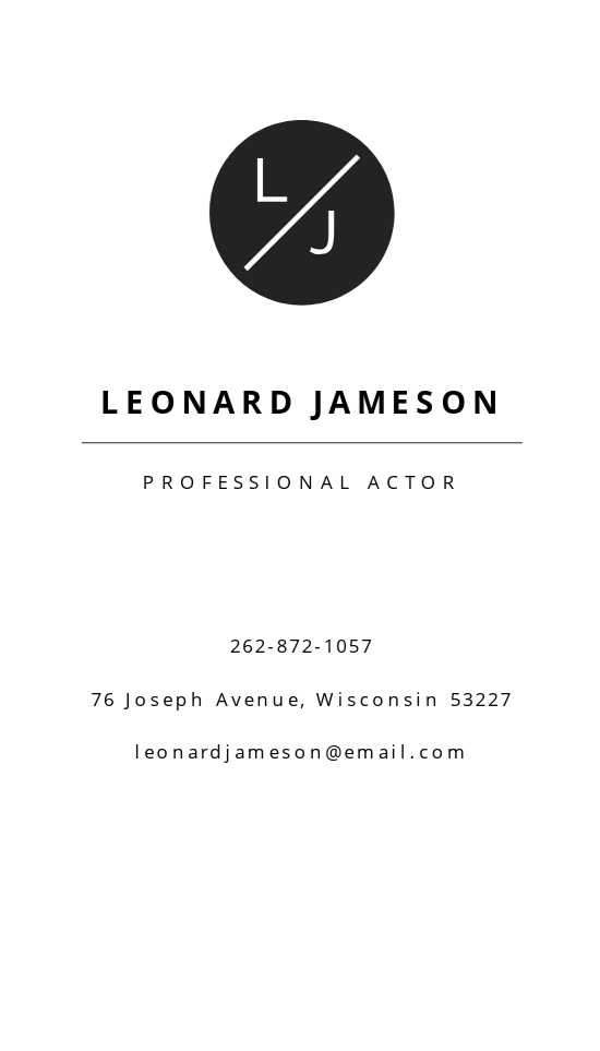 Actor Business Card Template in Illustrator, Word, Apple Pages, PSD