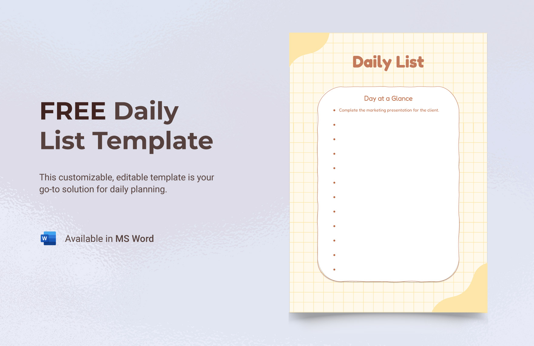 Free Daily List Template in Word