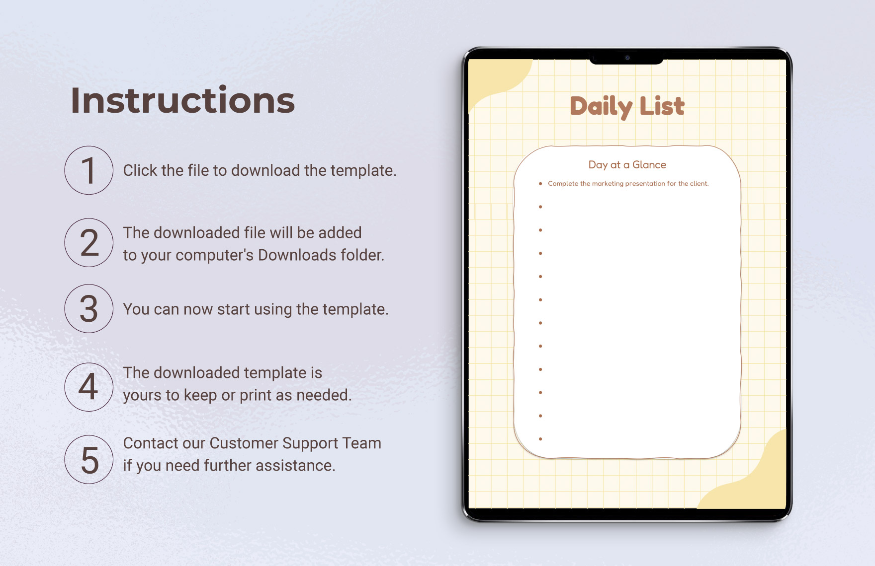 Daily List Template