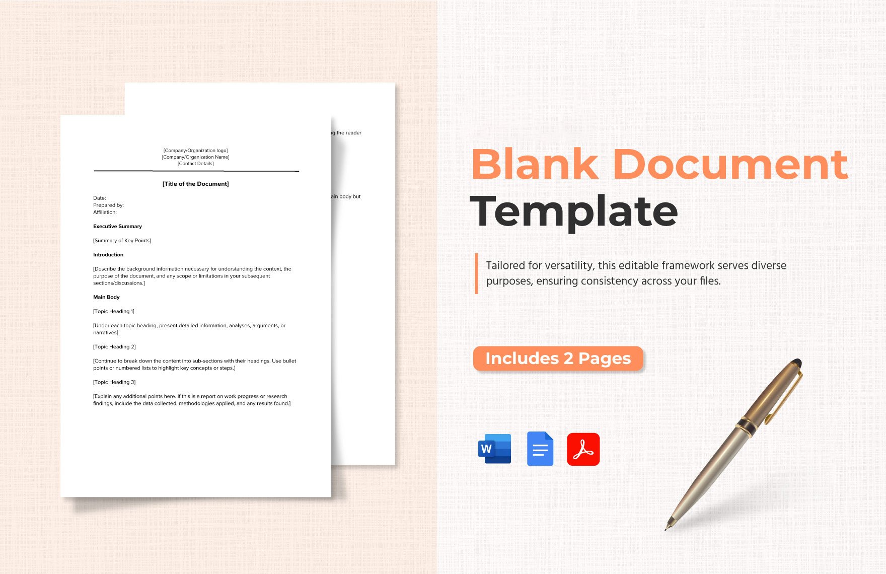 Free Blank Document Template in Word, Google Docs, PDF