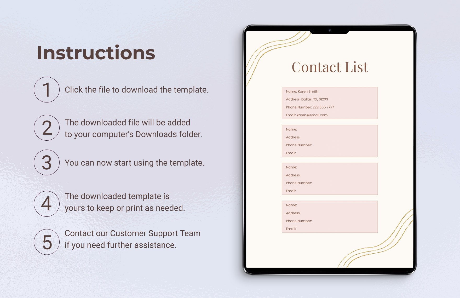 Contact List Template
