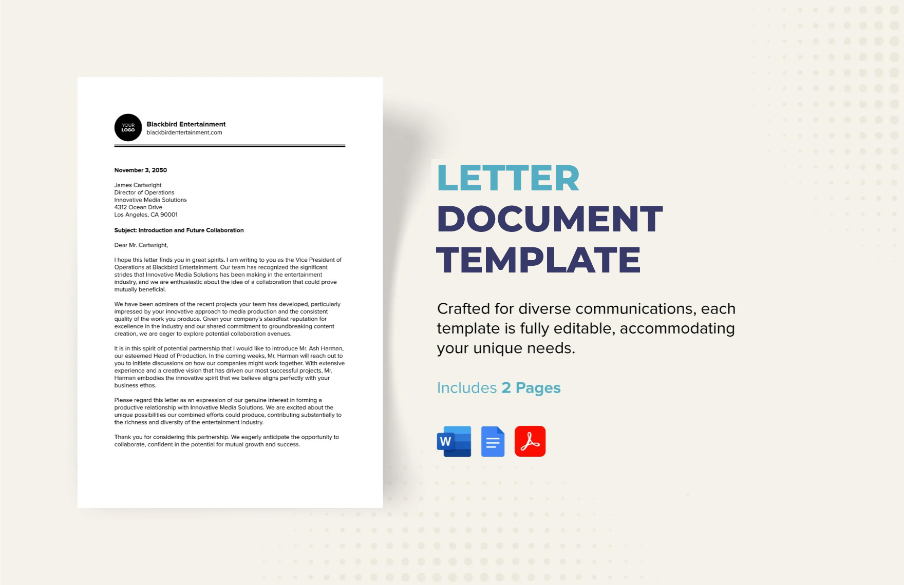 Letter Document Template in PDF, Word, Google Docs - Download | Template.net