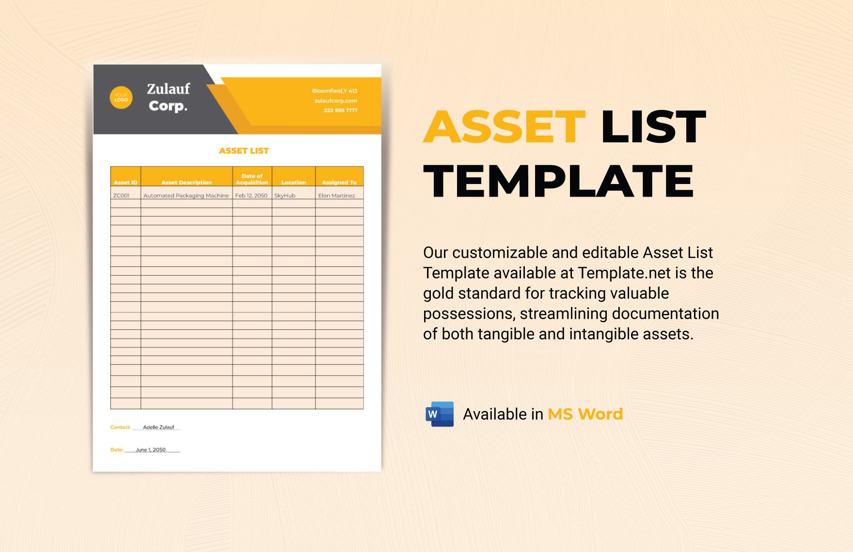 Asset List Template
