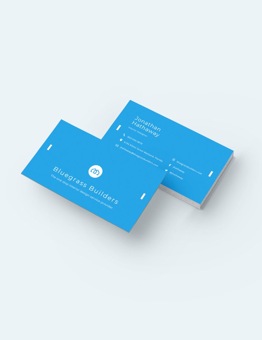 Blue Business Card Template in Word, Google Docs, Illustrator, PSD, Apple Pages, Publisher