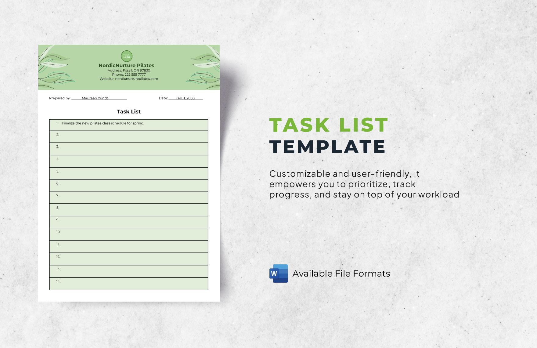 Task List Template