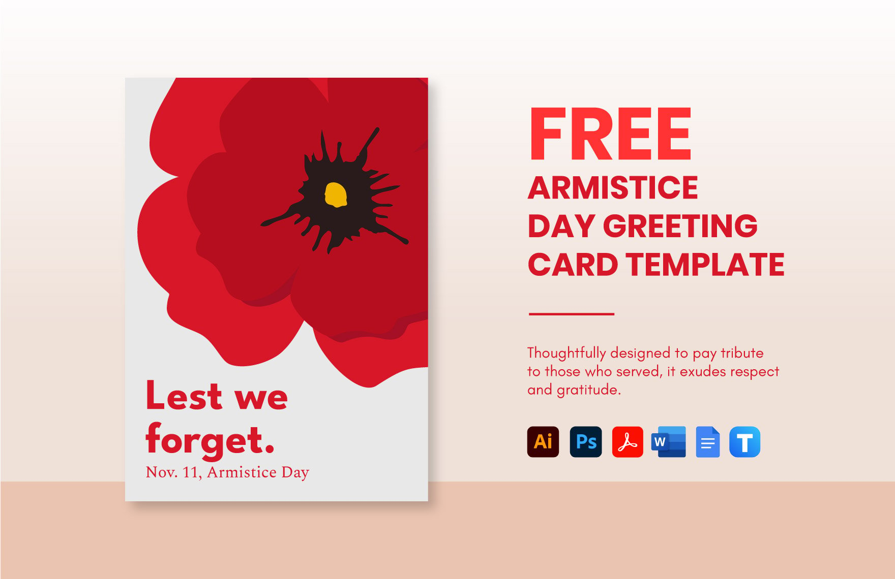 Armistice Day Greeting Card Template