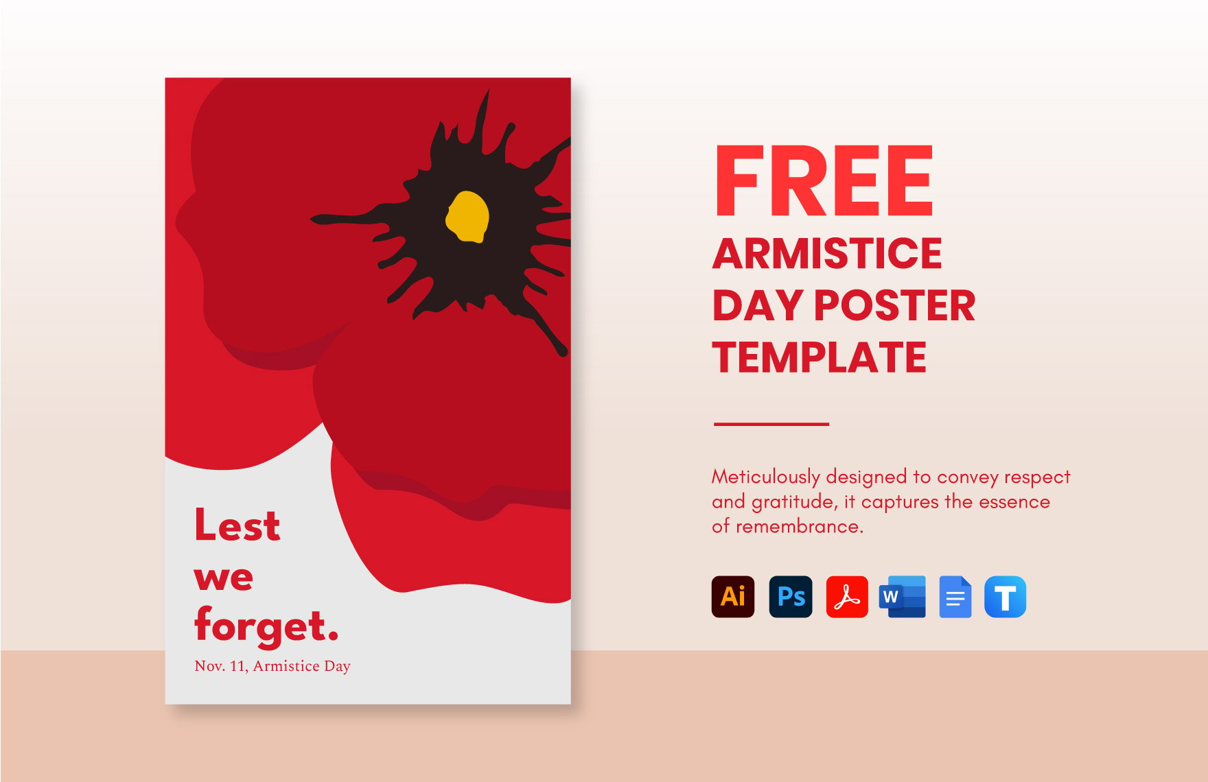 Armistice Day Poster Template in Word, Google Docs, PDF, Illustrator, PSD