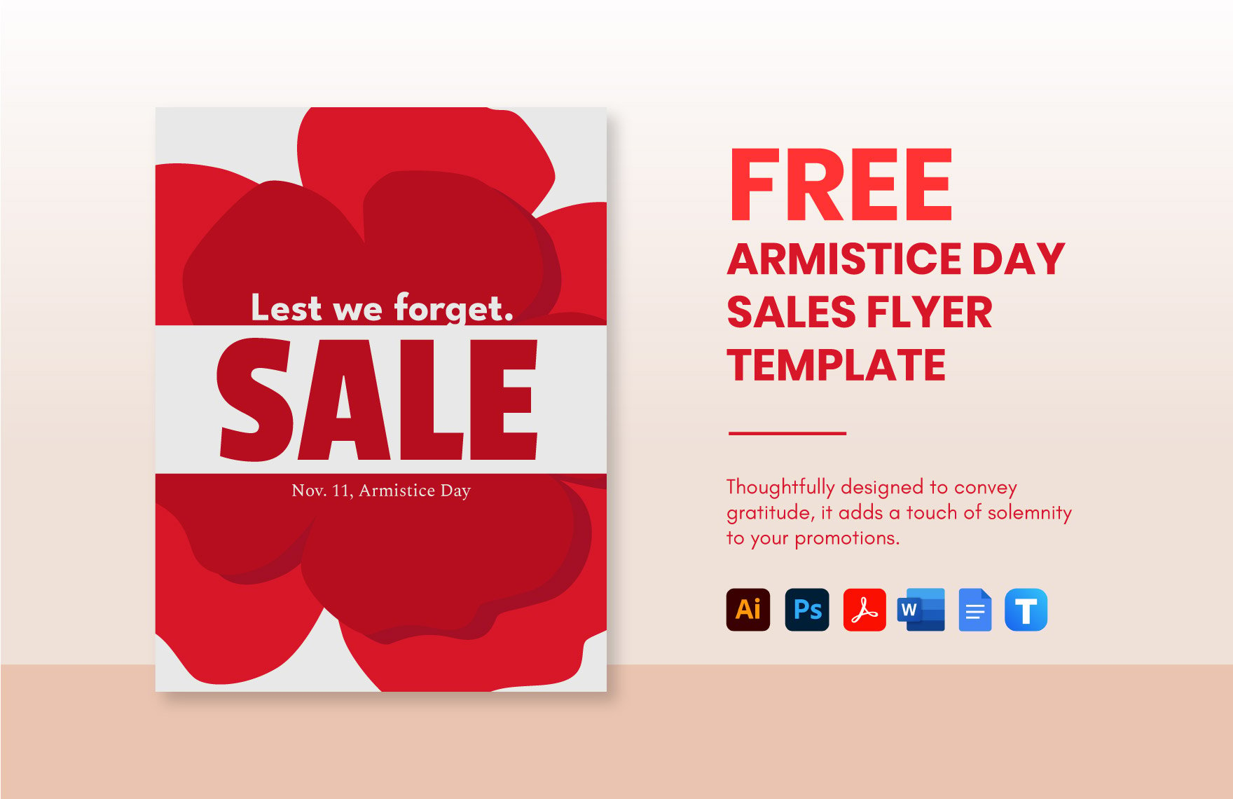 Free Armistice Day Sales Flyer Template in Word, Google Docs, PDF, Illustrator, PSD