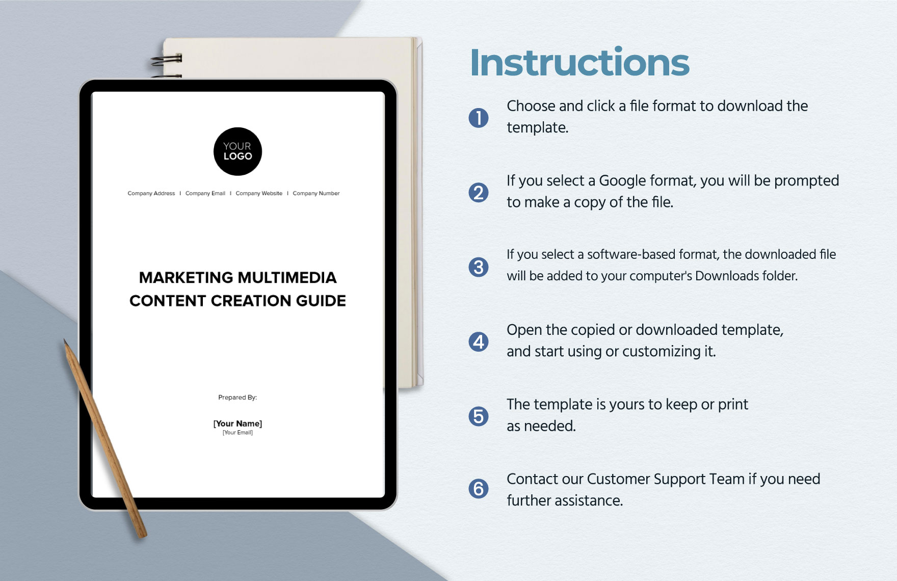 Marketing Multimedia Content Creation Guide Template