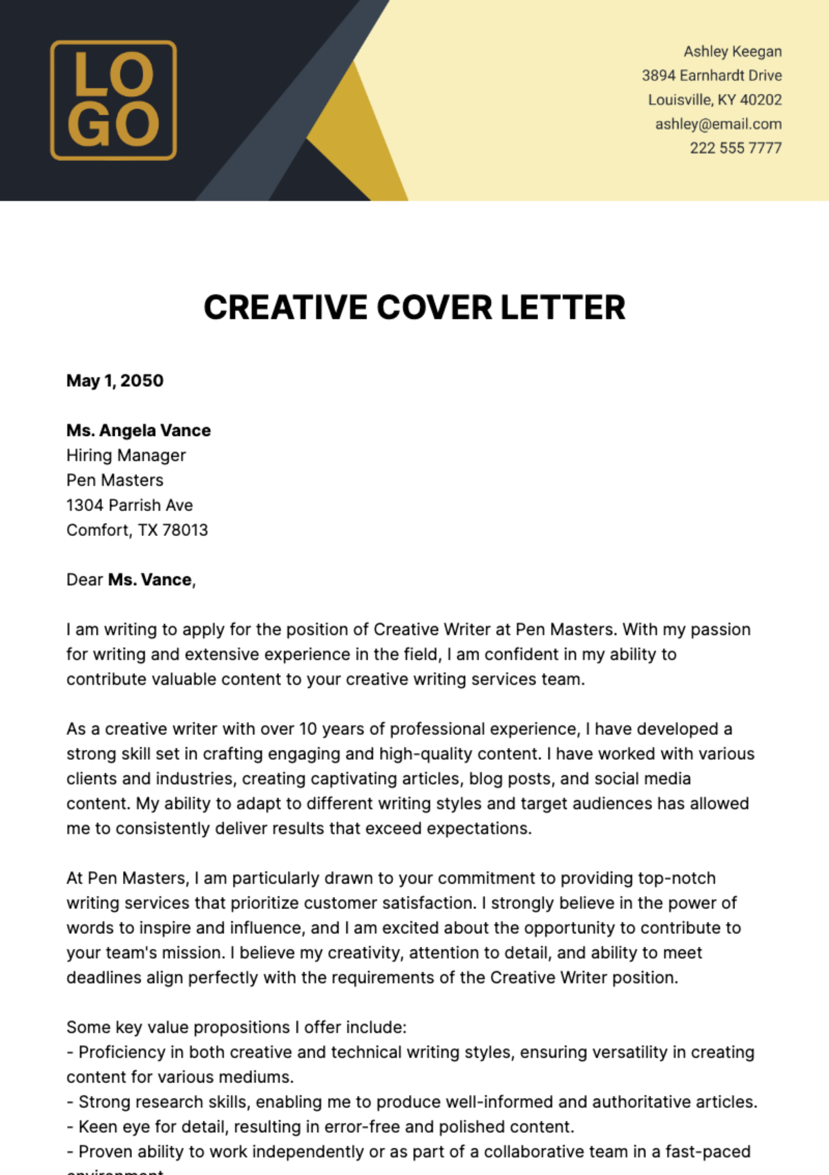 creative cover letter intros